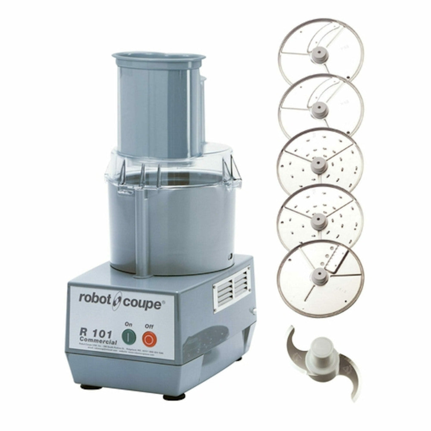 Robot Coupe R101P Combination Cutter and Vegetable Slicer with 2.5 Qt. Gray Bowl - RCR101