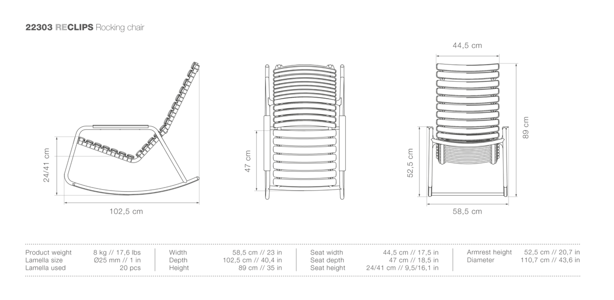 HOUE ReCLIPS Outdoor Rocking Chair - Procure Décor