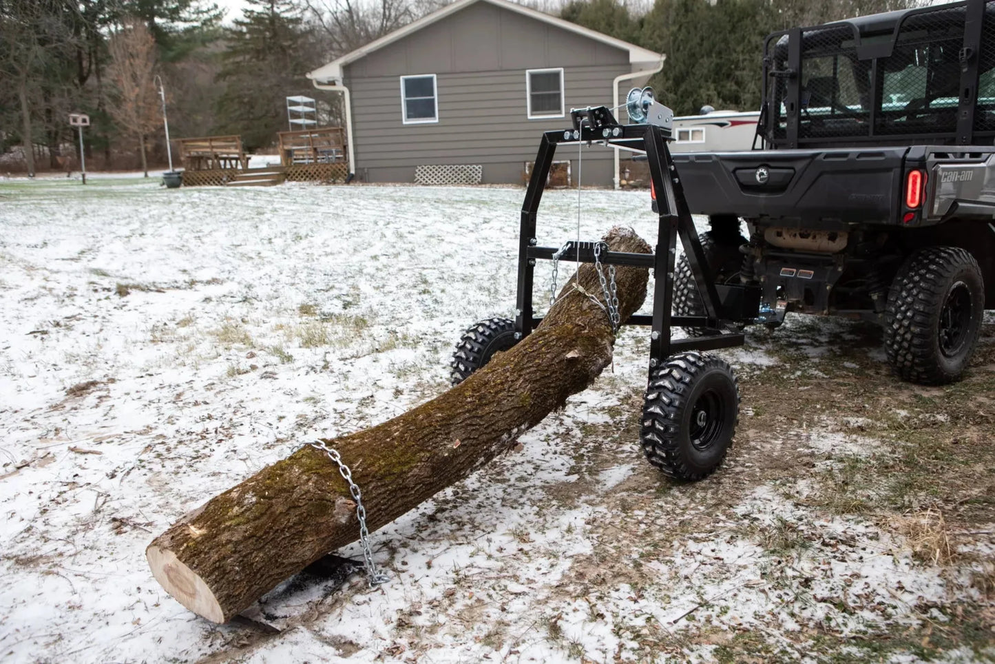 MotoAlliance Impact Implements Log Hauler 1500 Lbs Capacity with Viper Winch New - IP4424_MD4500_BK