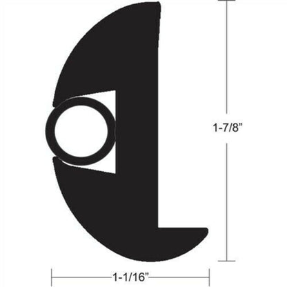 TACO Flex Vinyl Rub Rail Kit Black/Black Insert 70' X 1-7/8" x 1-1/16" - V11-2423BBK70-2