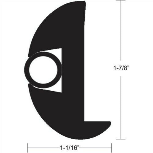 TACO Flex Vinyl Rub Rail Kit Black/Black Insert 70' X 1-7/8" x 1-1/16" - V11-2423BBK70-2