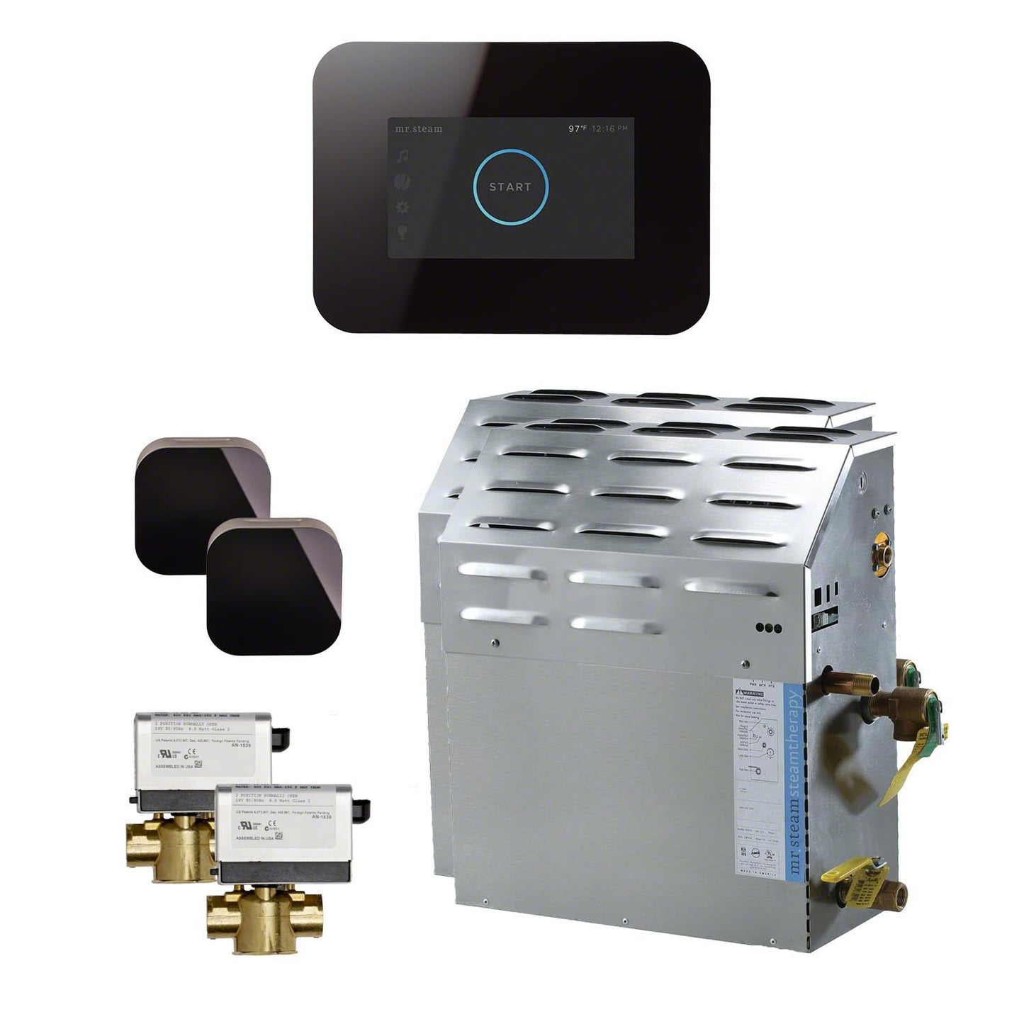 Mr. Steam 20kW Steam Bath Generator with iSteam3 AutoFlush 2 Package in Black - S4C1AI3BK