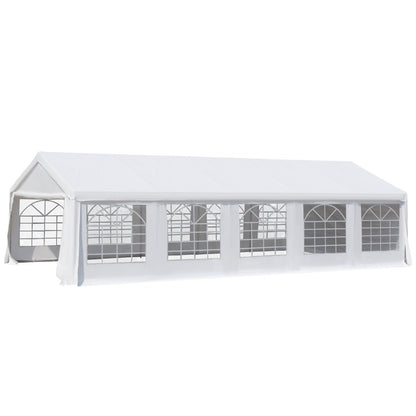 Outsunny 32' x 16' Heavy Duty Party/Wedding Tent with Removable Sidewalls, White - 100110-046W