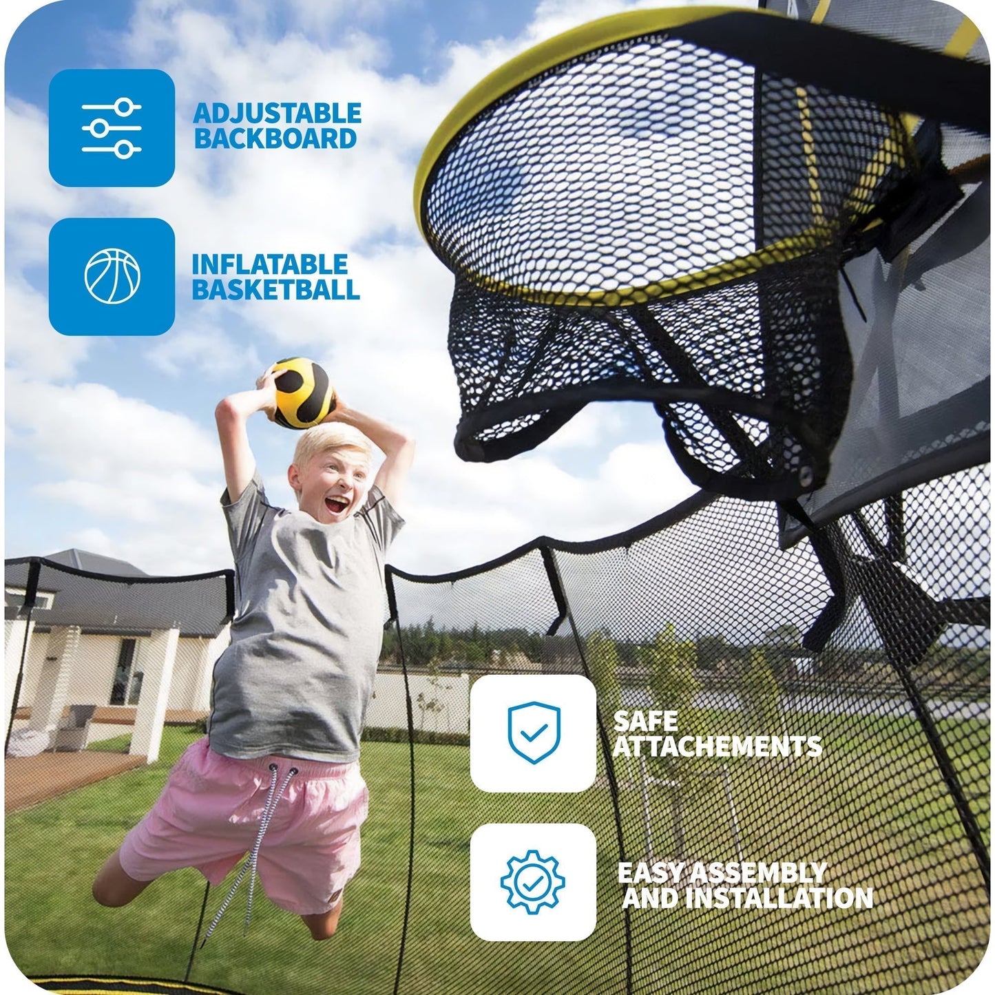 Springfree Trampoline Kids Oval 8 x 13 Ft Trampoline & FlexrHoop Basketball Game - 299726