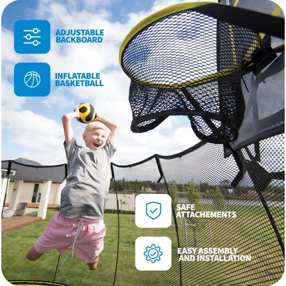 Springfree Trampoline Kids Oval 8 x 13 Ft Trampoline & FlexrHoop Basketball Game - 299726