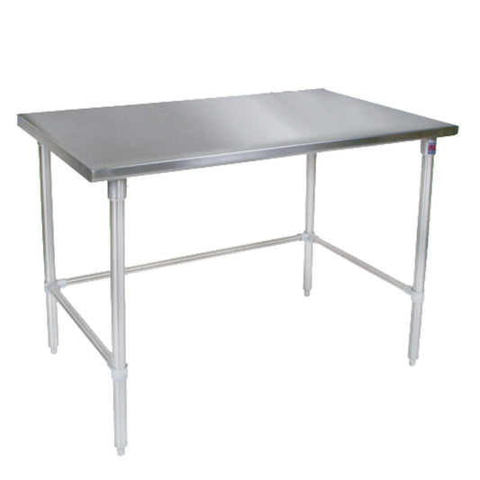 John Boos ST6-30120SBK Open Base 120" W x 30" D Stainless Steel Work Table - JBST630120SBK