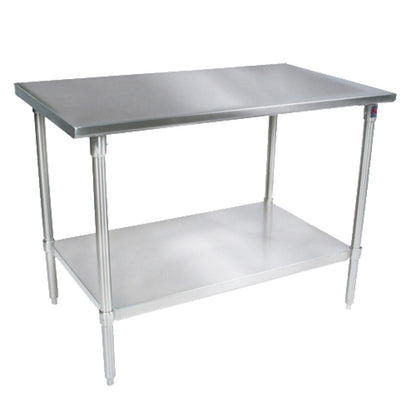 John Boos ST6-2460GSK 60"W x 24"D Work Table, Galvan Adjust. Undershelf - JBST62460GSK
