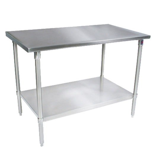 John Boos ST6-2460GSK 60"W x 24"D Work Table, Galvan Adjust. Undershelf - JBST62460GSK