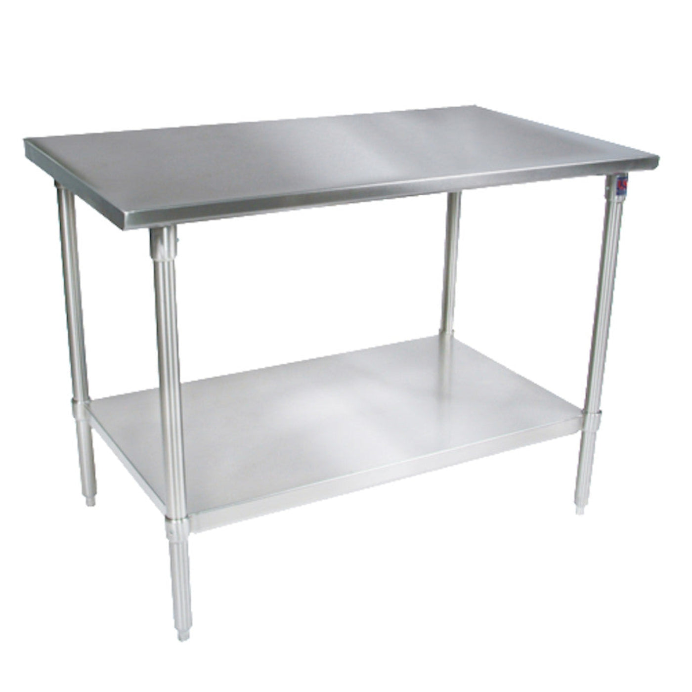 John Boos ST6-24108GSK 108"W, 24"D Work Table Galvanized Adjustable Undershelf - JBST624108GSK