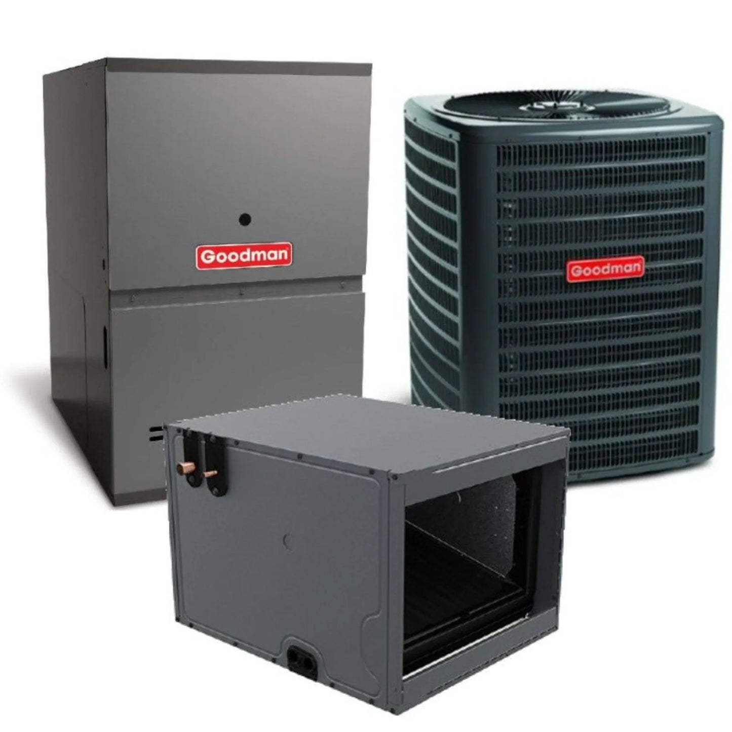 Goodman - 2.5 Ton/80,000 BTU 96% AFUE Gas Furnace and Air Conditioner System - Horizontal - 13.4 SEER2 - R32 - CHPTA3630C3