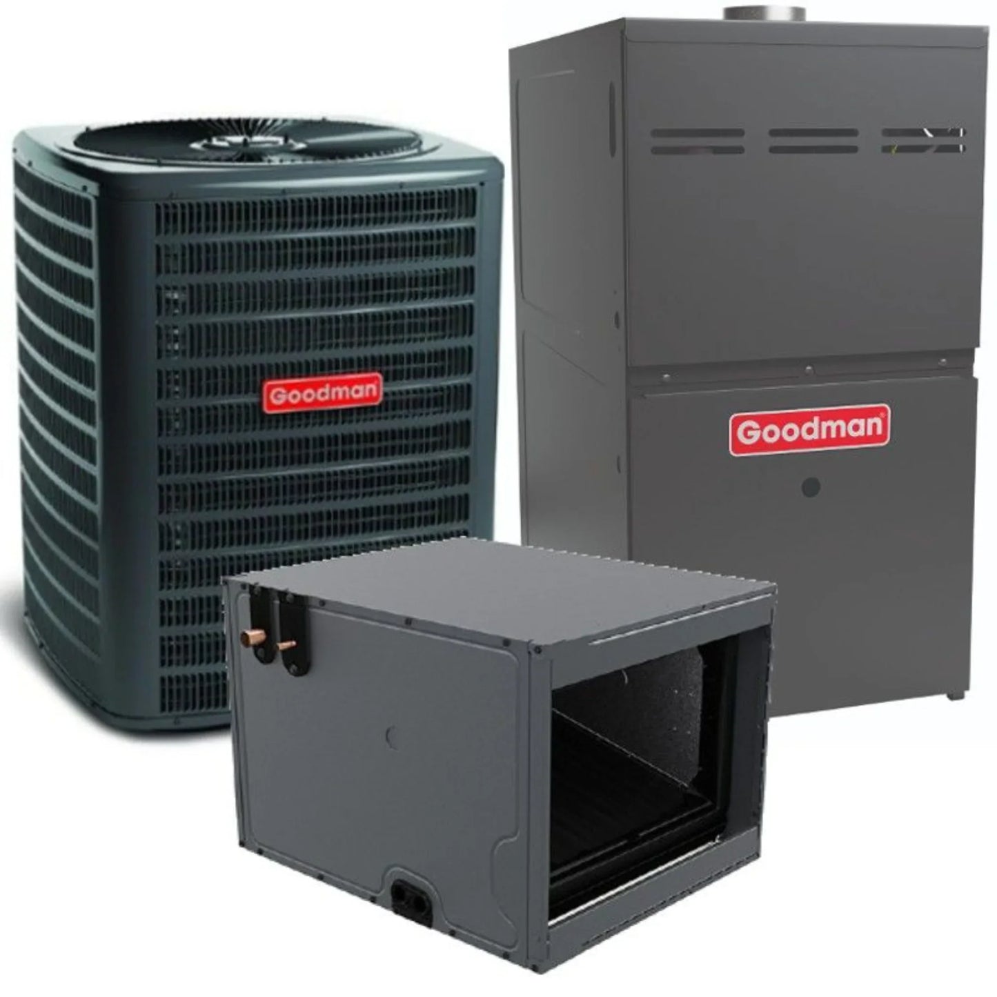 Goodman - 1.5 Ton/80,000 BTU 96% AFUE Gas Furnace and Air Conditioner System - Horizontal - 14.5 SEER2 - R32 - CHPTA1822B3
