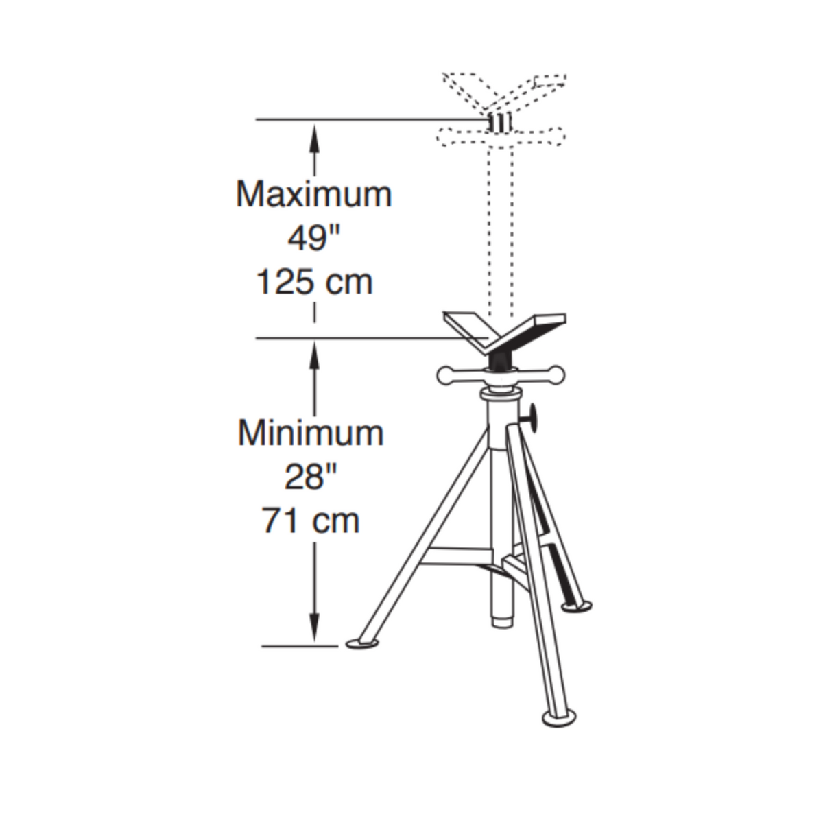 Sumner ST-801 Heavy Duty Hi-Jack V-Head Pipe Stand - Sumner 780375