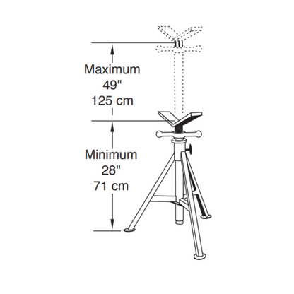 Sumner ST-801 Heavy Duty Hi-Jack V-Head Pipe Stand - Sumner 780375