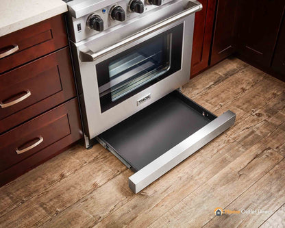 Thor Kitchen 6-Piece Appliance Package - 36-Inch Propane Gas Range, Refrigerator with Water Dispenser, Wall Mount Hood, Dishwasher, Microwave Drawer, & Wine Cooler in Stainless Steel - APW6-LRG36B-LP