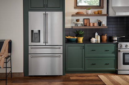 Thor Kitchen 6-Piece Appliance Package - 36-Inch Propane Gas Range, Refrigerator with Water Dispenser, Wall Mount Hood, Dishwasher, Microwave Drawer, & Wine Cooler in Stainless Steel - APW6-LRG36B-LP