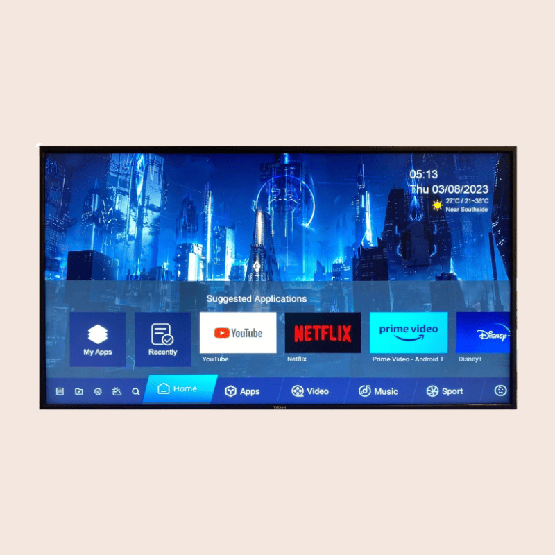 Titan Outdoor TV Smart TV 4K UHD - Full Sun Rated, Commercial Grade
