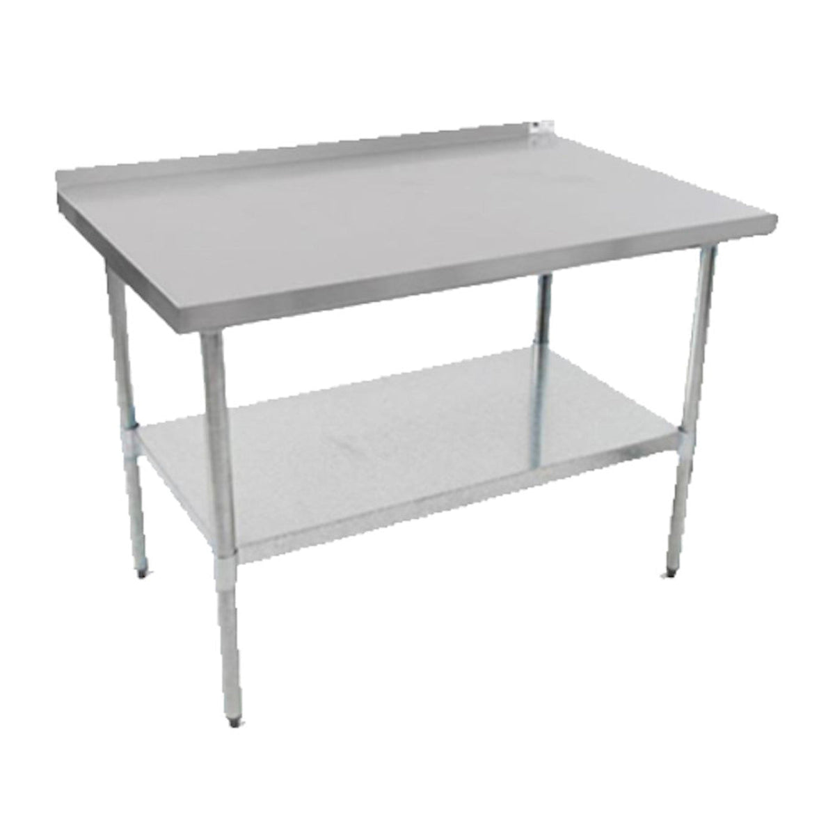 John Boos UFBLG9618 96" x 18" Economy Work Table, Backsplash, Galvan Undershelf - JBUFBLG9618
