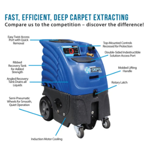 Sandia Sniper 6 Gallon Carpet Extractor 500 PSI Pump Single 3 Stage with DC Motor, Single Cord