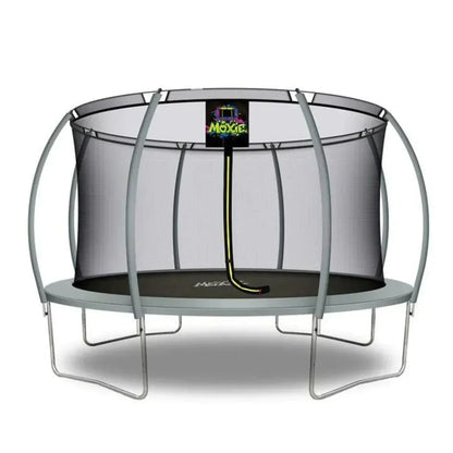 UPPER BOUNCE MOXIE™ 14 FT PUMPKIN-SHAPED OUTDOOR TRAMPOLINE SET WITH PREMIUM TOP-RING FRAME SAFETY ENCLOSURE - MXSF03-14-GR