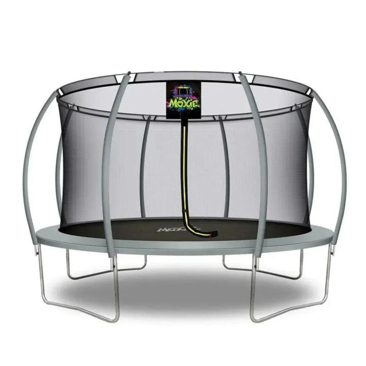Upper Bounce Moxie™ 14 Ft Pumpkin-Shaped Outdoor Trampoline Set with Premium Top-Ring Frame Safety Enclosure - Mxsf03-14-Gr