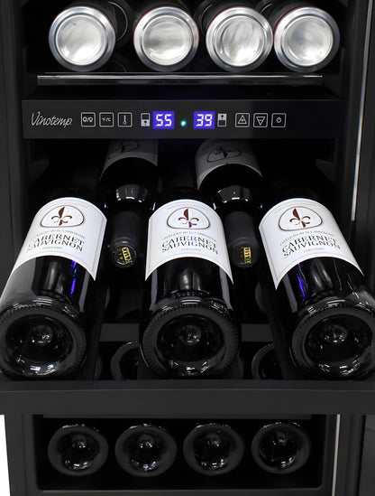 Vinotemp 15-Inch Outdoor Dual-Zone Wine & Beverage Cooler - VT-OUTDR15GD