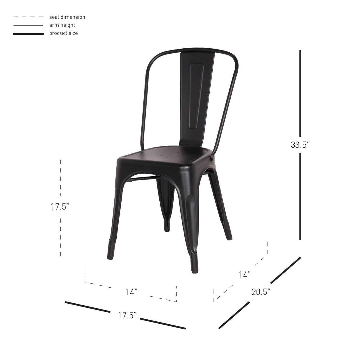 New Pacific Direct Metropolis Metal Side Chair, (Set of 4) - 938233-FB