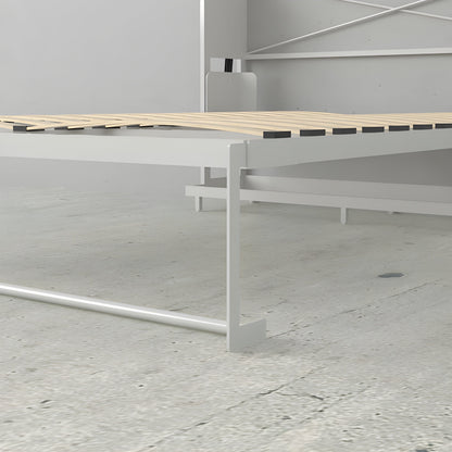 Queen Murphy Bed w/ Storage Cabinets, White by Leto Muro