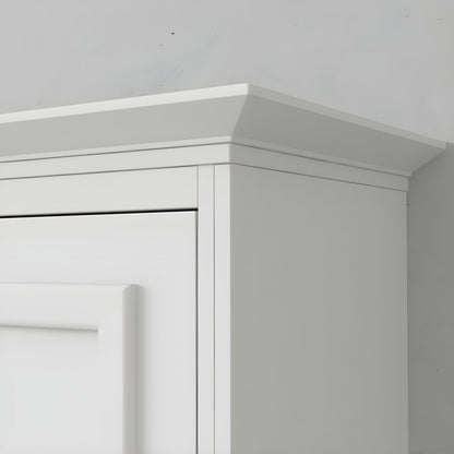 Murphy Bed With Desk & 2 Storage Cabinets, Queen Size, White by Leto Muro