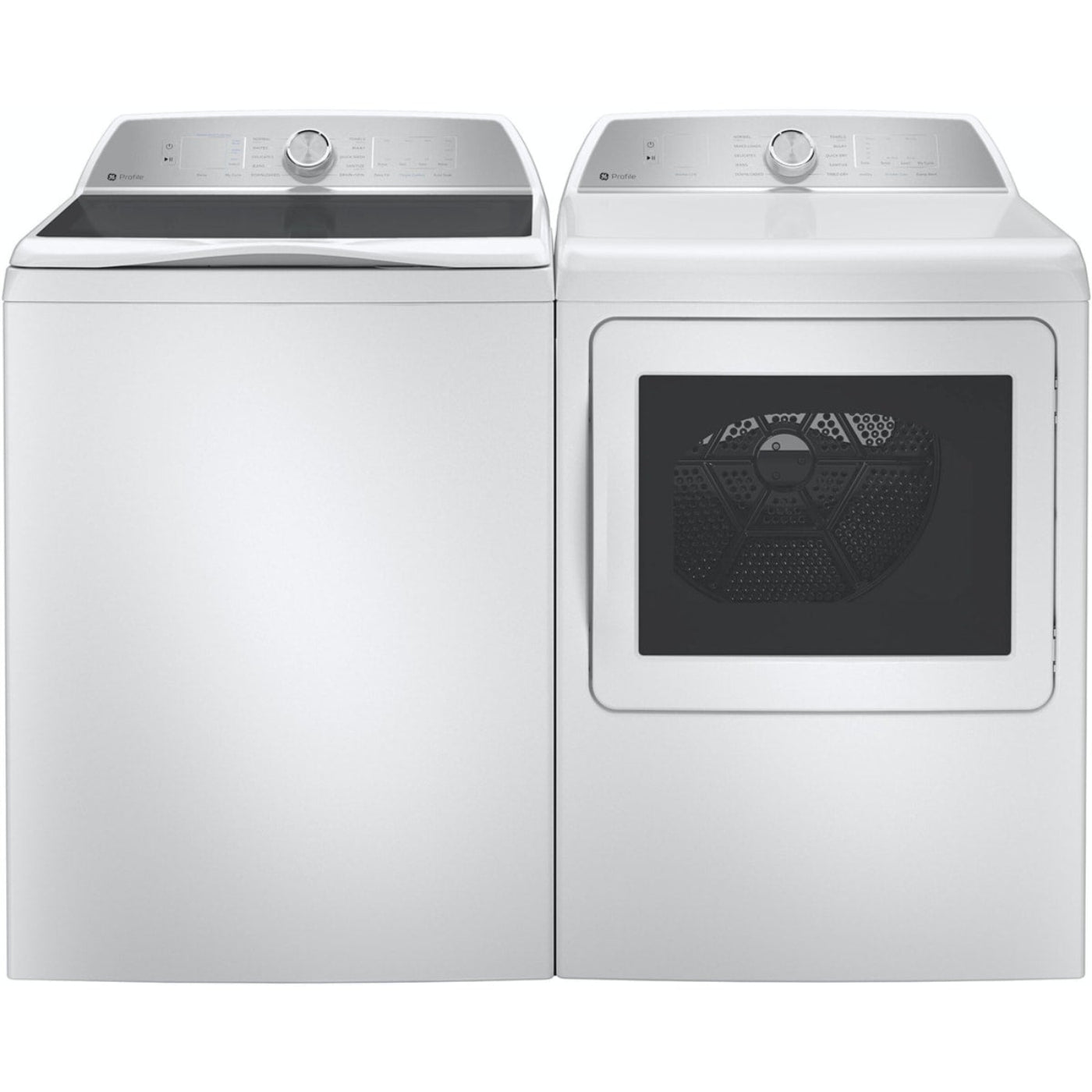 GE Appliances Profile 28 Inch Top Load Smart Washer & GE Profile 27 Inch Electric Dryer - PTW600BSRWS