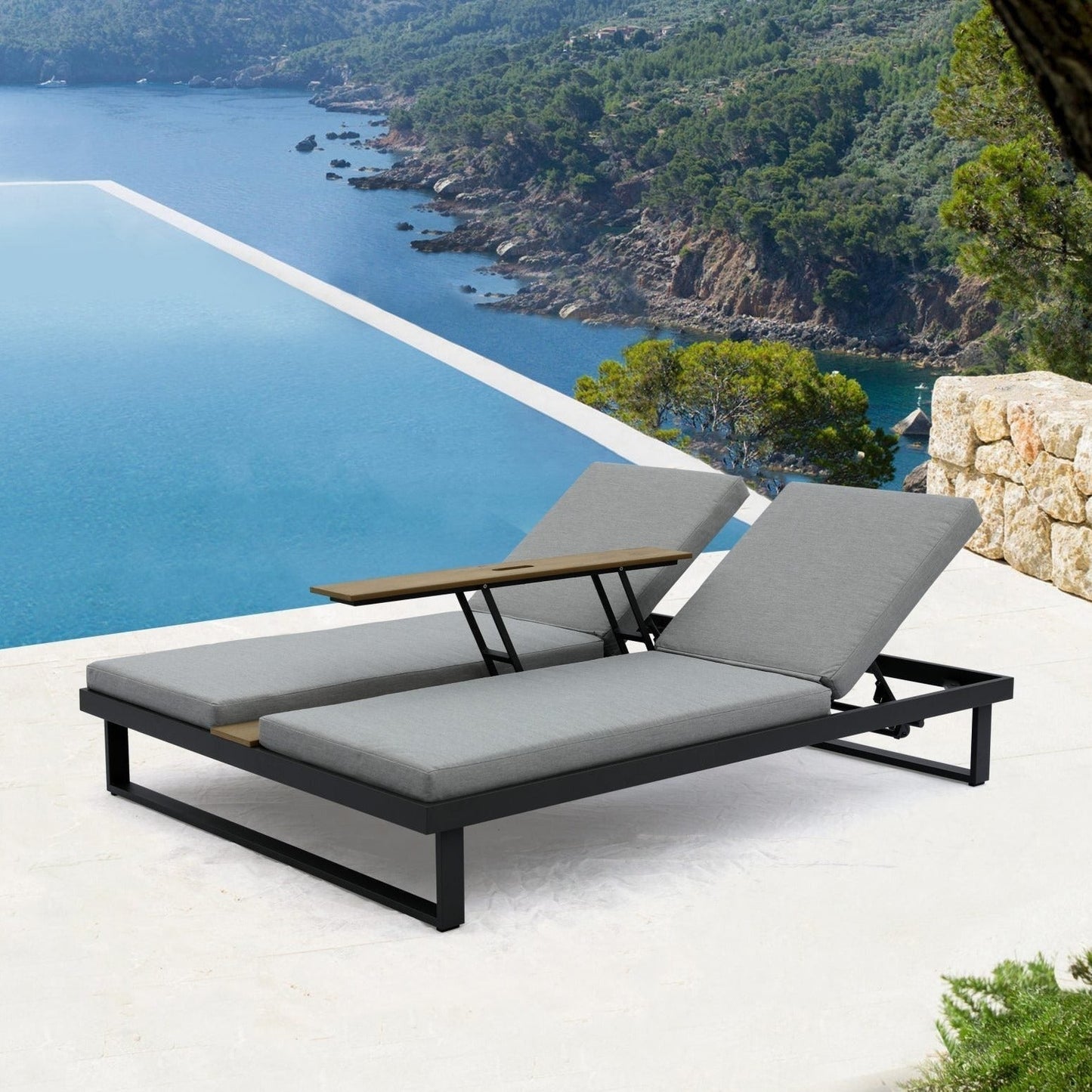 Whiteline Mods - Sandy Double Lounge Chair CL1572 - CL1572-GRY
