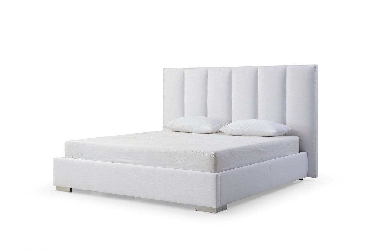 Whiteline Mod -  Velvet King Bed BK1655 - BK1655-WHT