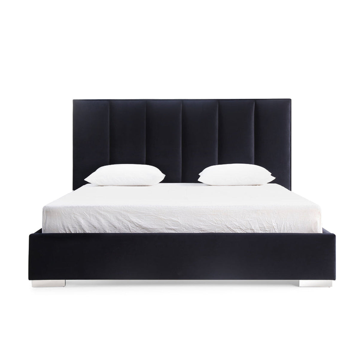 Whiteline Mod -  Velvet King Bed BK1655 - BK1655-WHT
