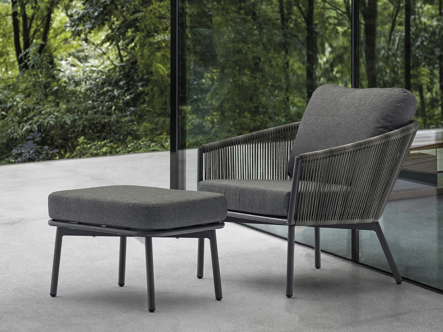 Whiteline Mods - Yarrow Chair and Ottoman CH1734 - CH1734-GRY