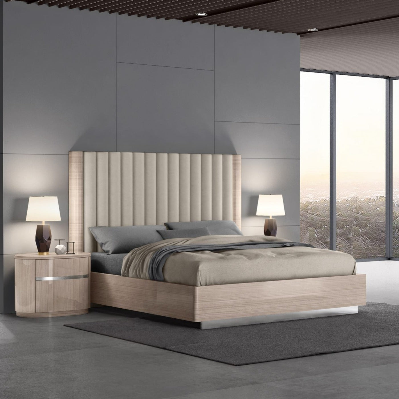 Whiteline Mods -  Waves Bed King BK1753 - BK1753-BEI/BEI