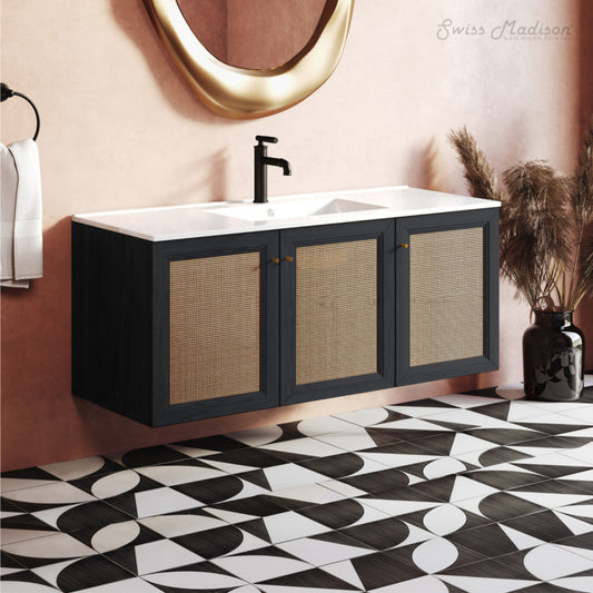Swiss Madison Classe 48" Wall-Mounted Bathroom Vanity in Black Oak - SM-BV2807AO