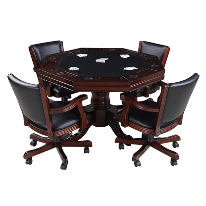 Hathaway Kingston Walnut 3 in 1 Poker Table Set with Chairs - BG2366