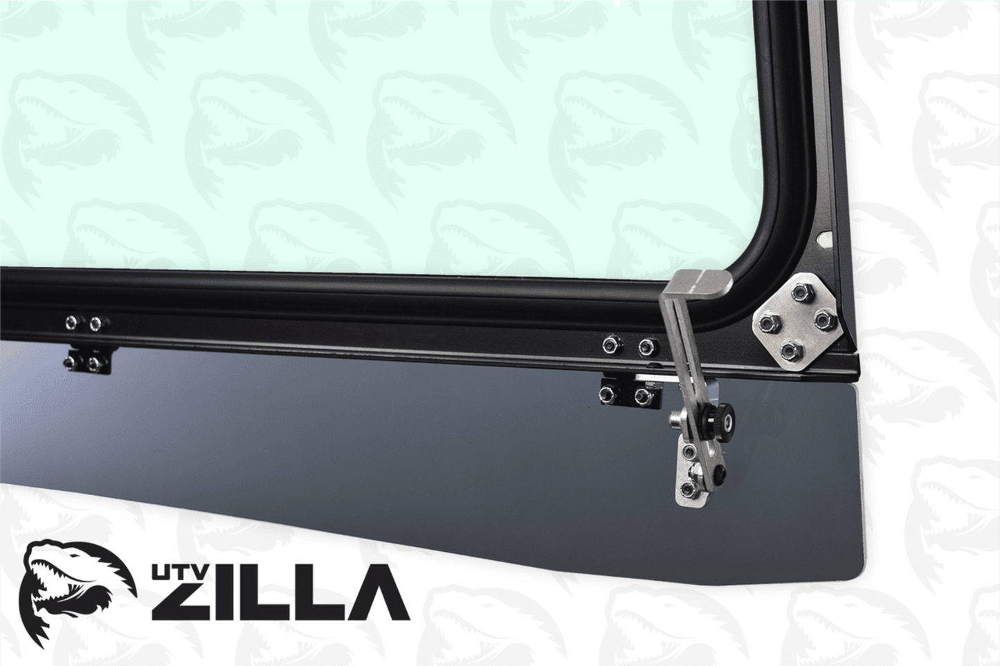 UTVZILLA Polaris General Vented Glass Windshield (2016+) - ZL-GEN-WS-GLS-BLK-N