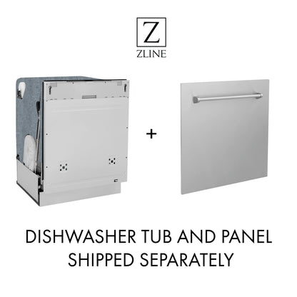 ZLINE 24-Inch Monument Series 3rd Rack Top Touch Control Dishwasher in Satin Stainless Steel with Stainless Steel Tub, 45dBa (DWMT-SN-24)