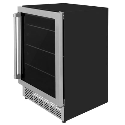 ZLINE 24" Monument 154 Can Beverage Fridge in Stainless Steel,  - RBV-US-24