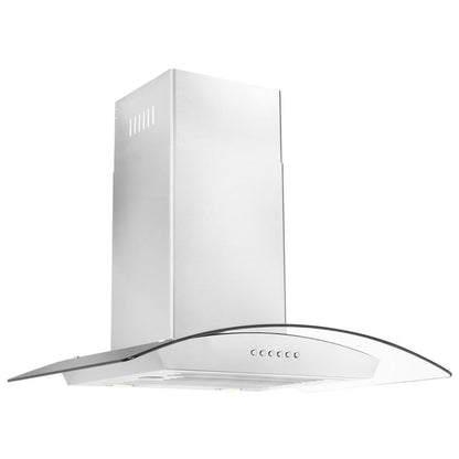 ZLINE Alpine Series Ducted Wall Mount Range Hood in Stainless Steel and Glass - ALP70WL-36