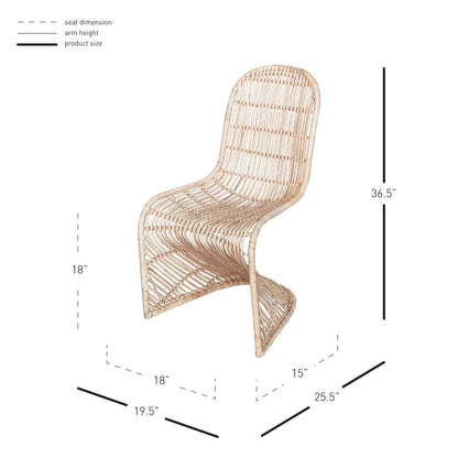 New Pacific Direct Groovy Rattan Chair, (Set of 2) -  6600010