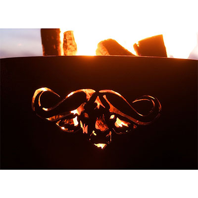  Africa's Big Five Fire Pit Buffalo with Fire