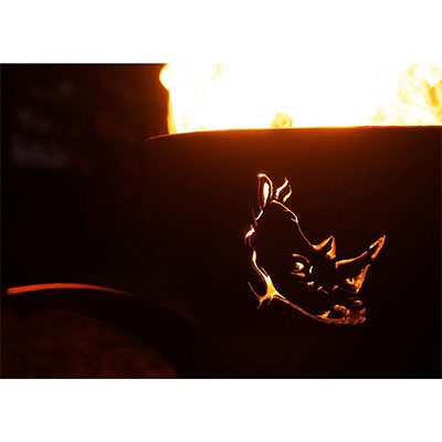  Africa's Big Five Fire Pit Rhino With Fire