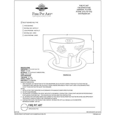  Africa's Big Five Fire Pit Specifications