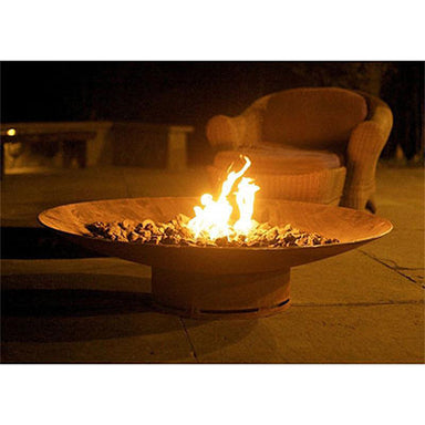 Asia 48 Fire Pit with fire at night