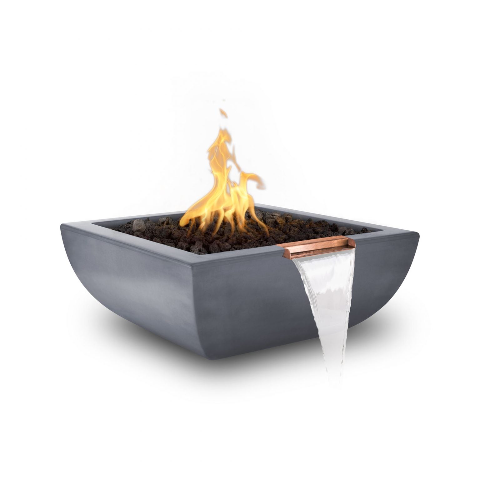 The Outdoor Plus Avalon Concrete Fire & Water Bowl Gray