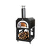 Chicago Brick Oven 750 Mobile - Solar Black color, Open oven with Woods