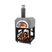 Chicago Brick Oven 750 Mobile - Silver Vein color, Open oven with Woods