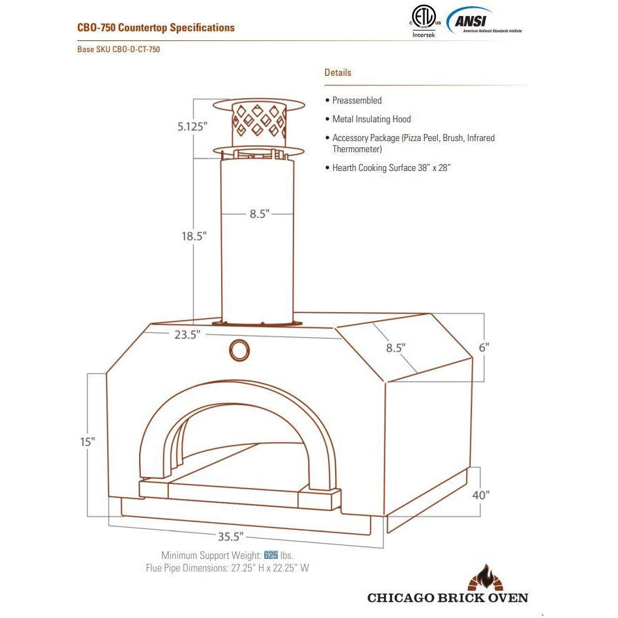 CBO 750 Countertop Specs