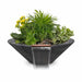 Cazo Planter & Water Bowl-Wood Grain Concrete Ebony